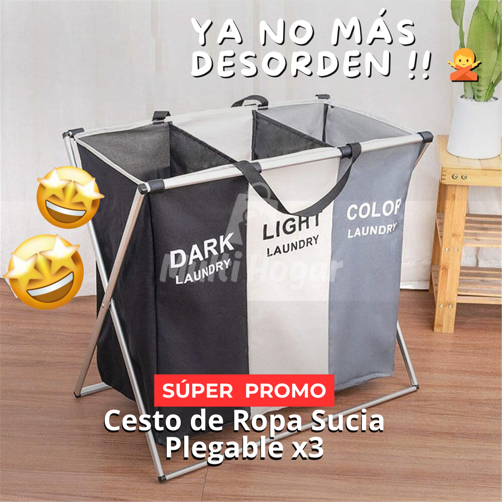 Cesto De Ropa Sucia Plegable x3