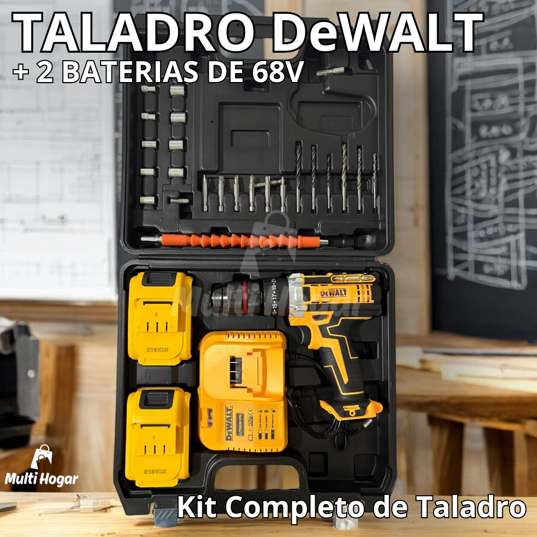 kit Taladro Inalámbrico DeWALT | Con 2 Baterías de 68V