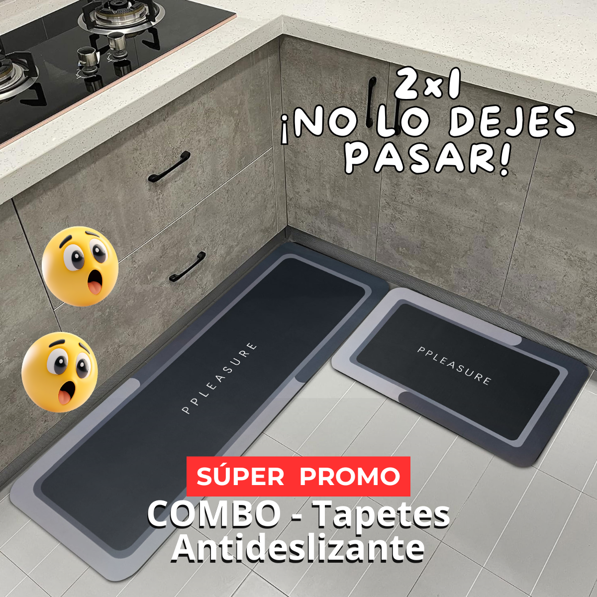 COMBO DE TAPETES PARA COCINA - Ultra Absorbente y Antideslizante