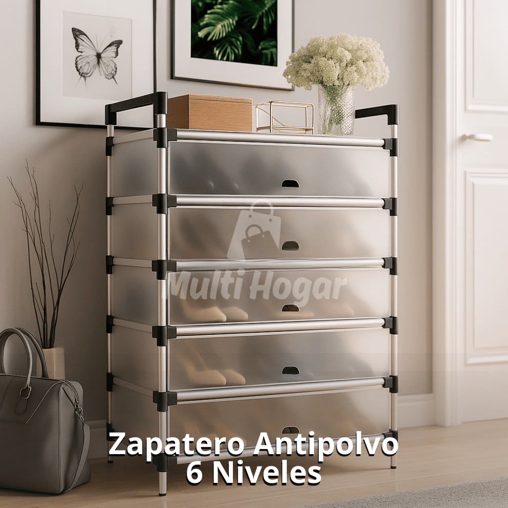 Zapatero Antipolvo de 6 Niveles | Capacidad para 18 Pares