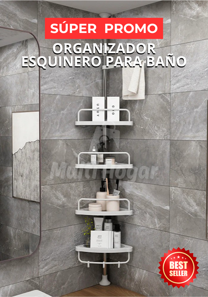 Organizador Esquinero para Baño - 4 Niveles