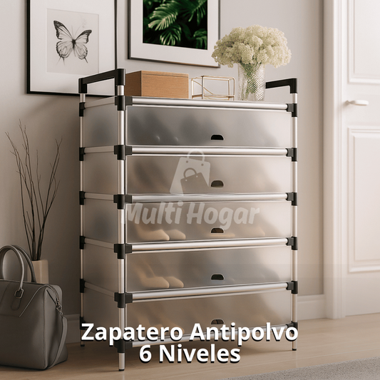 Zapatero Antipolvo de 6 Niveles | Capacidad para 18 Pares
