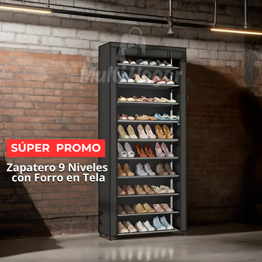 Zapatero de 9 Niveles con Forro | Capacidad: 27 Pares